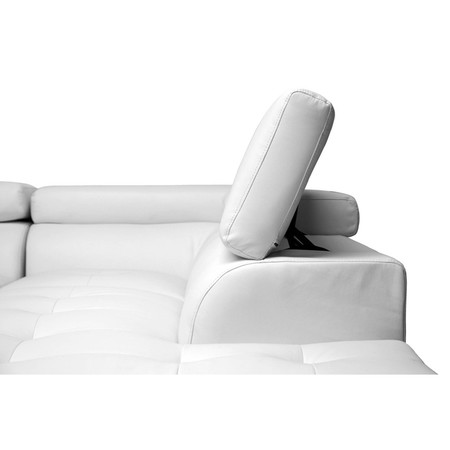 Baxton Studio Selma White Leather Modern Sectional Sofa 89-4537-4538